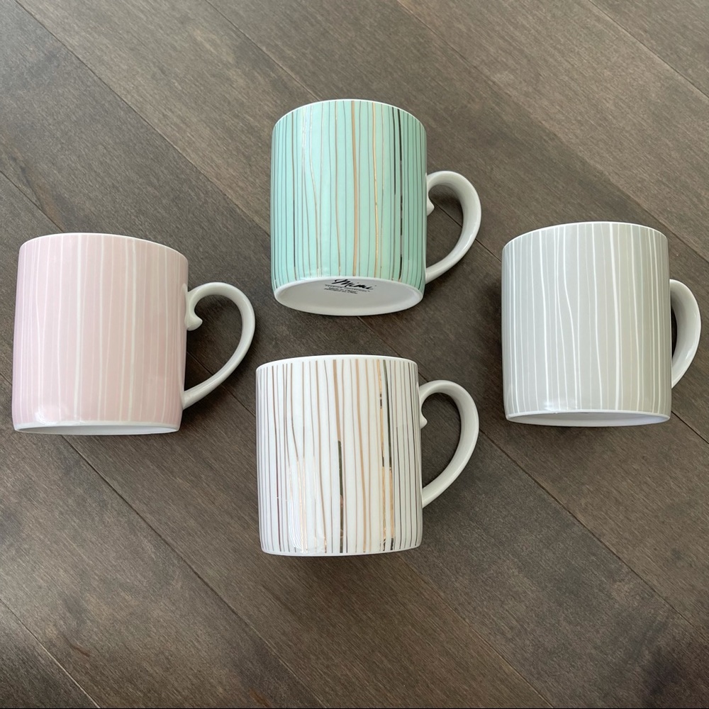 MIMI COLLECTION Pastel Colour Mug Set of 4, Coffee Tea Dinnerware Mug